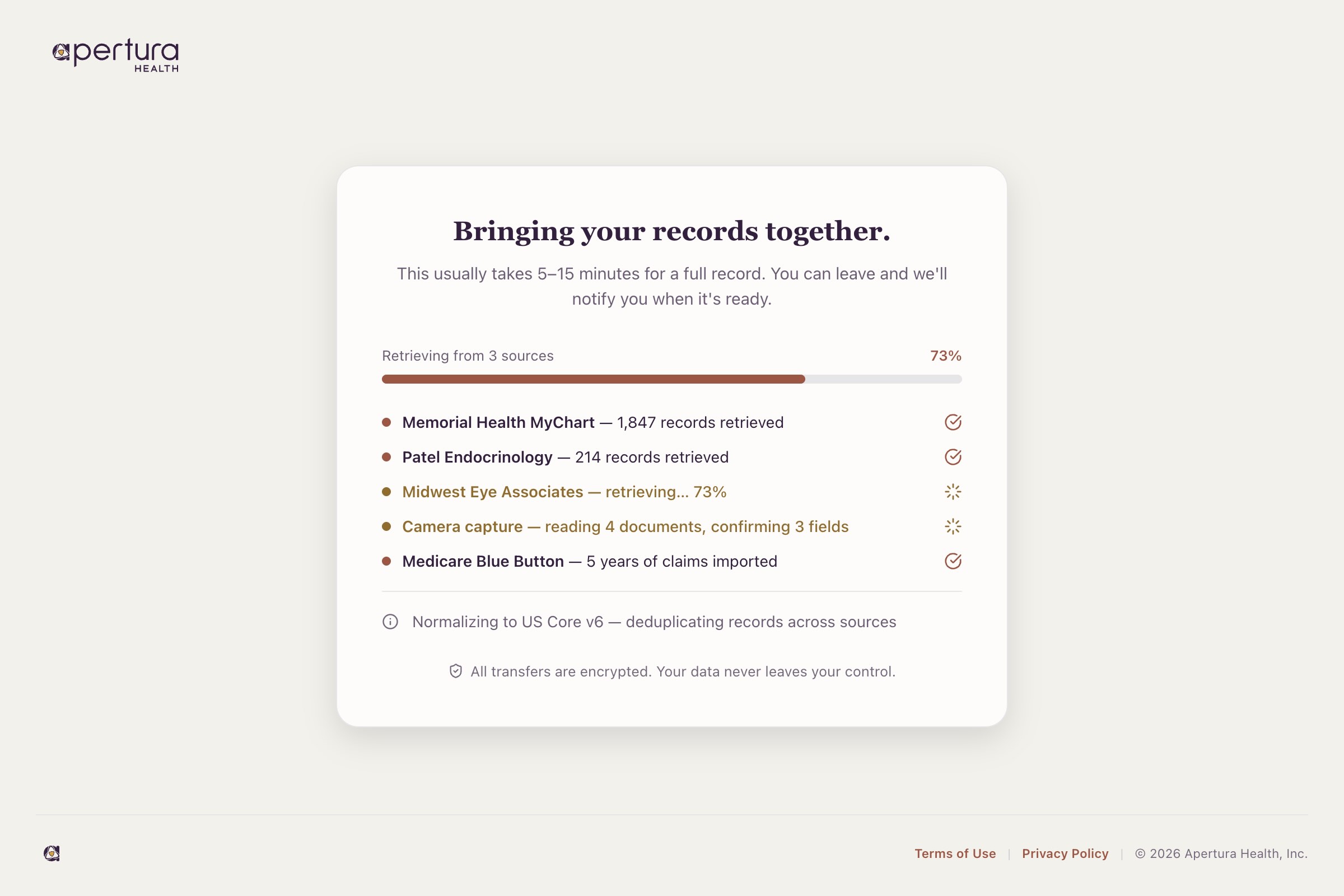 Records importing from connected sources